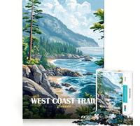 Puzzle da 1000 pezzi per adulti con paesaggio della costa occidentale del Canada, decorazione ordinata, esercizio mentale, divertimento casual, regalo di Natale (38x26cm)