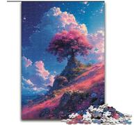 Puzzle da 1000 pezzi per adulti con paesaggio di fiori di ciliegio in legno,ideale per il divertimento in famiglia,il relax e come regalo di Natale,50x75cm per adolescenti,perfetto regalo di Natale