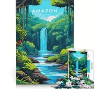Puzzle da 1000 pezzi per adulti con paesaggio di foresta amazzonica e cascata, gioco pratico, decorazione per la casa, compleanno e Natale 50x75cm
