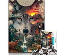 Puzzle da 1000 pezzi per adulti con paesaggio di lupi nella foresta, per adolescenti, 1000 pezzi, collezione di artisti di giochi intellettuali, belle arti, 26x38cm