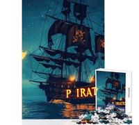 Puzzle da 1000 pezzi per adulti con paesaggio di nave pirata gioco pratico di analisi e logica antistress adatto per la decorazione della scrivania (75x50cm)