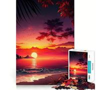 Puzzle da 1000 pezzi per adulti con paesaggio di spiaggia e tramonto,ritagli precisi,gioco creativo per lo sviluppo delle capacità,ideale per il tempo libero,regalo di Natale rilassante (38x26cm)