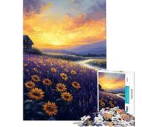 Puzzle da 1000 pezzi per adulti con paesaggio di un cottage al tramonto ideale come regalo o per decorare la parete (dimensioni 38x52cm)