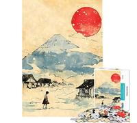 Puzzle da 1000 pezzi per adulti con paesaggio di villaggio di montagna giapponese gioco educativo giocattolo educativo ottimo regalo vacanza a casa per passare il tempo (dimensioni 38x26cm)