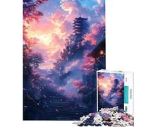 Puzzle da 1000 pezzi per adulti con paesaggio fantasy giapponese e cielo incantevole Aiuta ad allenare la mente è un gioco antistress educativo per ragazzi dai 14 anni in su (50x75cm)