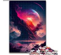 Puzzle da 1000 pezzi per adulti con paesaggio fantasy spaziale,realizzato in legno,un regalo perfetto per la famiglia,50x75cm,ideale per arredare la casa,allenare la mente e come regalo per le feste