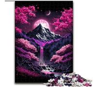 Puzzle da 1000 pezzi per adulti con paesaggio giapponese al neon, in legno, dimensioni 50x75cm, perfetto per il divertimento in famiglia a Natale, Ringraziamento, compleanni e Pasqua.