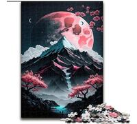 Puzzle da 1000 pezzi per adulti con paesaggio giapponese in cartone al neon, dimensioni 26x38cm, perfetto per il divertimento in famiglia a Natale, Ringraziamento, compleanni e Pasqua.