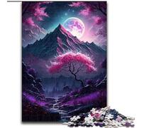 Puzzle da 1000 pezzi per adulti con paesaggio giapponese in cartone al neon, dimensioni 26x38cm, perfetto per il divertimento in famiglia a Natale, Ringraziamento, compleanni e Pasqua.