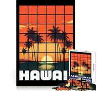 Puzzle da 1000 pezzi per adulti con paesaggio hawaiano al tramonto in stile zen,taglio preciso,gioco stimolante per la mente,momento di relax,scena natalizia (50x75cm)
