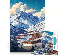 Puzzle da 1000 pezzi per adulti con paesaggio invernale di Tignes, Francia, ideale per esercizi mentali e momenti di relax Regalo perfetto per gli amanti di Babbo Natale 50x75cm