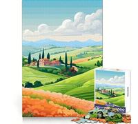 Puzzle da 1000 pezzi per adulti con paesaggio italiano,gioco di precisione e intelligenza,ideale per il tempo libero e come regalo di compleanno (38x52cm)
