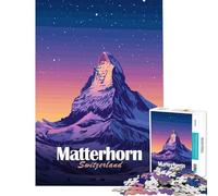 Puzzle da 1000 pezzi per adulti con paesaggio montano del Cervino Svizzera Gioco educativo e stimolante ideale anche come regalo di compleanno (dimensioni 38x52cm)