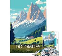 Puzzle da 1000 pezzi per adulti con paesaggio montano delle Dolomiti gioco educativo sfida per l'intelligenza giocattolo avvincente regalo divertente attività per tutta la famiglia (50x75cm)