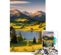 Puzzle da 1000 pezzi per adulti con paesaggio montano e lacustre sfida impegnativa da completare gioco per famiglie dai 14 anni in su (38x52cm)