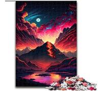 Puzzle da 1000 pezzi per adulti con paesaggio montano, in legno, ideale per il divertimento in famiglia, regalo perfetto per feste e compleanni(50x75cm)