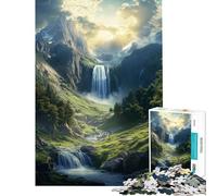 Puzzle da 1000 pezzi per adulti con paesaggio naturale montagna e cascata Un gioco educativo divertente e stimolante per la mente adatto a partire dai 14 anni (38x26cm)