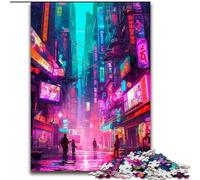Puzzle da 1000 pezzi per adulti con paesaggio notturno della città, in legno, attività divertente per la casa, 50x75cm, decorazione artistica fai da te, regalo di compleanno perfetto