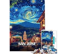 Puzzle da 1000 pezzi per adulti con paesaggio notturno di San José Costa Rica Un gioco pratico divertente e spiritoso perfetto come regalo di compleanno (Dimensioni: 50x75cm)