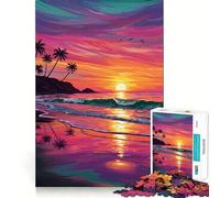 Puzzle da 1000 pezzi per adulti con paesaggio tropicale al tramonto e intagli precisi Gioco divertente che stimola la mente e favorisce il tempo libero, ideale per compleanni (38x52cm)