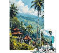 Puzzle da 1000 pezzi per adulti con paesaggio tropicale e templi Gioco divertente per adulti analisi e logica interazione genitore-figlio (dimensioni 38x52cm)