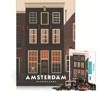 Puzzle da 1000 pezzi per adulti con paesaggio urbano di Amsterdam,bordi netti,gioco cognitivo divertente,gioco lento,regalo festivo per il tempo libero (50x75cm)