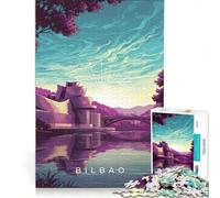 Puzzle da 1000 pezzi per adulti con paesaggio urbano di Bilbao e Museo Guggenheim, gioco per famiglie, difficile e stimolante, regalo di compleanno e unico 50x75cm