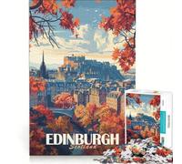 Puzzle da 1000 pezzi per adulti con paesaggio urbano di Edimburgo, gioco impossibile, passatempo ideale per le vacanze in casa, regalo per amici e familiari 38x52cm