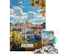 Puzzle da 1000 pezzi per adulti con paesaggio urbano di Roma e Basilica di San Pietro Un gioco rilassante divertente e umoristico da fare a casa (dimensioni 38x52cm)