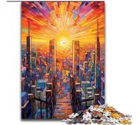 Puzzle da 1000 pezzi per adulti con paesaggio urbano e arcobaleno colorato,realizzato in legno,un regalo perfetto per il divertimento in famiglia,per feste,compleanni e serate di giochi in famiglia