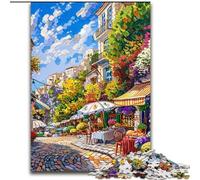 Puzzle da 1000 pezzi per adulti con paesaggio urbano mediterraneo, gioco per famiglie, antistress, sfida difficile, rafforza l'amore tra coppie (dimensioni 26x38cm)