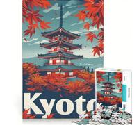 Puzzle da 1000 pezzi per adulti con pagoda di Kyoto poster di viaggio gioco interattivo genitore-figlio ideale come regalo per tutta la famiglia 50x75cm