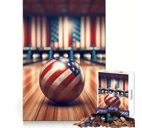 Puzzle da 1000 pezzi per adulti con palla da bowling USA, ideale per stimolare la memoria e migliorare la qualità del gioco, un regalo di Natale di alta qualità (38x26cm)
