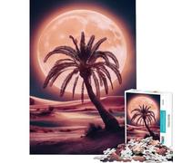 Puzzle da 1000 pezzi per adulti con palma luna e deserto ideale come regalo di compleanno o di Natale per donne Giocattolo fai da te per maggiori di 14 anni Dimensioni 38x26cm