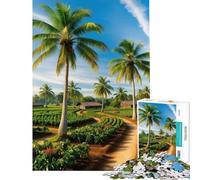 Puzzle da 1000 pezzi per adulti con palme e sentiero tortuoso Puzzle antistress per adulti migliora la memoria e offre una sfida stimolante da completare (dimensioni 38x26cm)