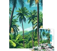 Puzzle da 1000 pezzi per adulti con palme tropicali gioco rilassante educativo sfida regalo di Babbo Natale segreto analisi e logica (dimensioni 38x26cm)