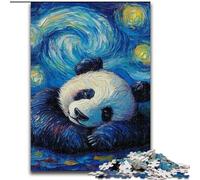 Puzzle da 1000 pezzi per adulti con panda e cielo notturno, realizzato in legno, un regalo perfetto per il divertimento in famiglia, 50x75cm, per feste, compleanni e serate di giochi in famiglia