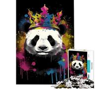 Puzzle da 1000 pezzi per adulti con panda e corona Un gioco avvincente che stimola la pazienza rilassa e migliora la memoria Un'ottima idea regalo (dimensioni 38x26cm)