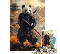 Puzzle da 1000 pezzi per adulti con panda e guerriero samurai impegnativo da completare perfetto come decorazione gioco divertente adatto a partire dai 14 anni (38x26cm)