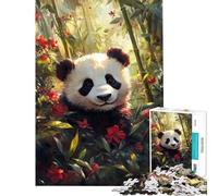 Puzzle da 1000 pezzi per adulti con panda gigante nel boschetto di bambù gioco educativo giocattolo intellettuale regalo di compleanno ideale per le vacanze o per passare il tempo (dimensioni 75x50cm)