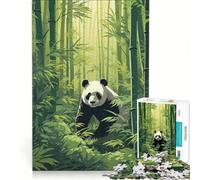 Puzzle da 1000 pezzi per adulti con panda nella foresta di bambù ideale per giochi in famiglia vacanze a casa per passare il tempo compleanno e Natale 38x26cm