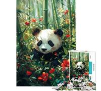 Puzzle da 1000 pezzi per adulti con panda nella foresta di bambù ideale per ragazzi e famiglie con gioco di velocità e interazione genitore-figlio (dimensioni 38x26cm)