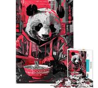 Puzzle da 1000 pezzi per adulti con panda ramen arte di strada giapponese gioco rompicapo per adulti migliora la memoria ideale come regalo (dimensioni 50x75cm)