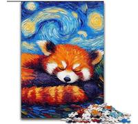 Puzzle da 1000 pezzi per adulti con panda rosso e cielo stellato in legno, regalo perfetto per genitori, amanti e amici - età 14+ 50x75cm per compleanno, vacanze, Natale e Halloween