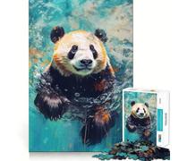 Puzzle da 1000 pezzi per adulti con panda sottomarino,gioco di memoria divertente,componenti robusti e ben rifiniti, alleviare lo stress (38x52cm)