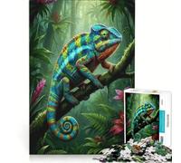 Puzzle da 1000 pezzi per adulti con pantera e camaleonte un gioco rilassante divertente e spiritoso ideale come regalo 38x52cm