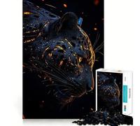 Puzzle da 1000 pezzi per adulti con Pantera Nera e punti luminosi,incastro preciso,gioco di logica, rilassarsi,perfetto per compleanni e divertimento 50x75cm
