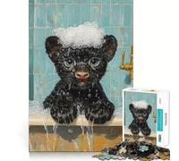 Puzzle da 1000 pezzi per adulti con Pantera Nera,ideale per il bagnetto,con incastri precisi,gioco di logica e pensiero creativo,perfetto per il tempo libero,con soggetto natalizio 38x52cm