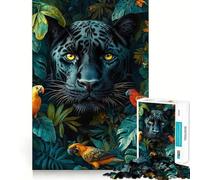 Puzzle da 1000 pezzi per adulti con Pantera Nera nella giungla,gioco a incastro,idea regalo per stimolare la mente,momento di relax,divertimento per il compleanno 38x26cm