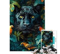 Puzzle da 1000 pezzi per adulti con Pantera Nera nella giungla gioco per adulti e famiglie ideale per passare il tempo durante le vacanze a casa (dimensioni 38x26cm)